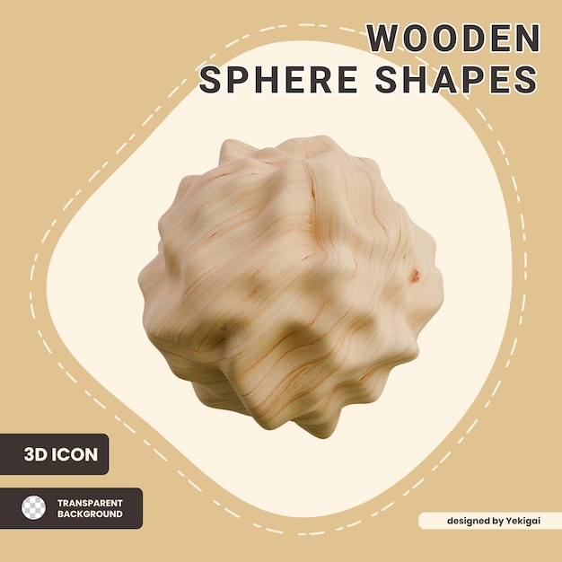 Icon 3D de la esfera de madera