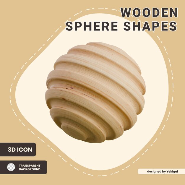 Icon 3D de la esfera de madera