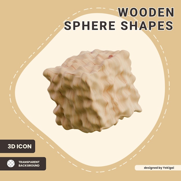 Icon 3D de la esfera de madera