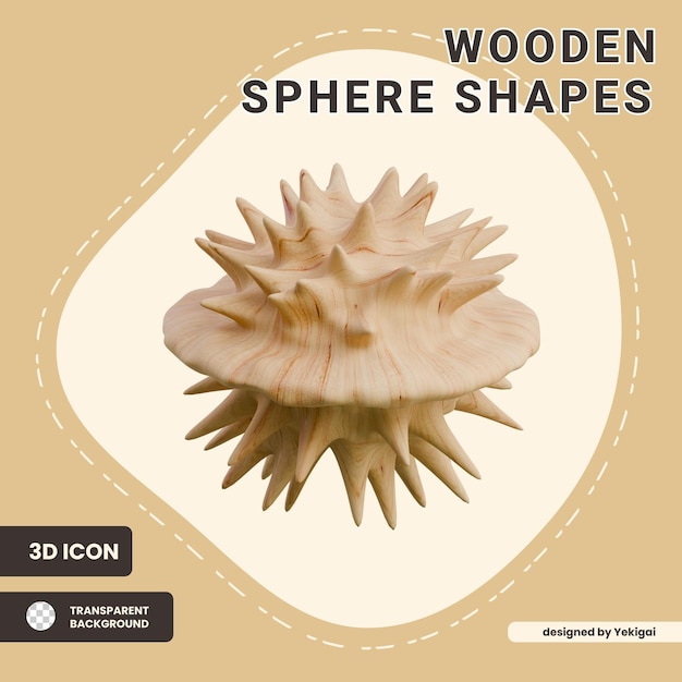 Icon 3D de la esfera de madera