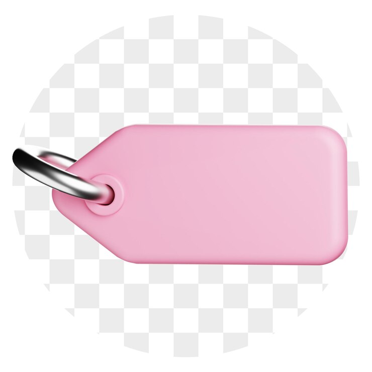 PSD icon 3d de la etiqueta de venta rosada en el frente