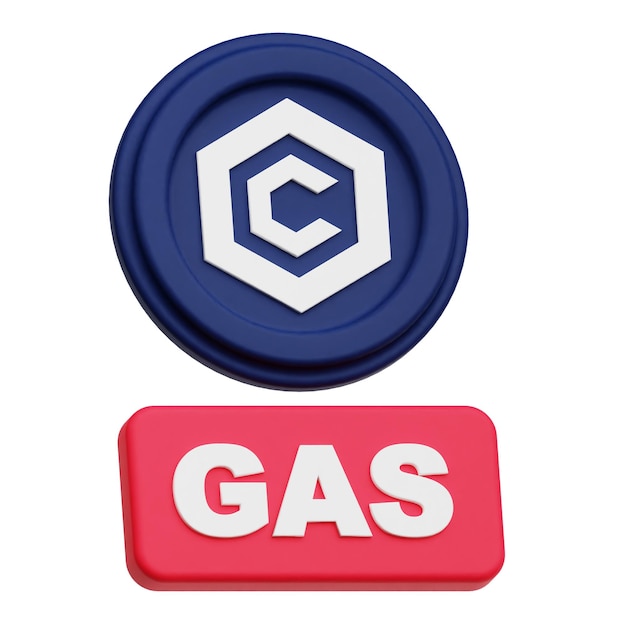 Icon 3D de la ficha criptográfica de cronos aislado en el fondo blanco