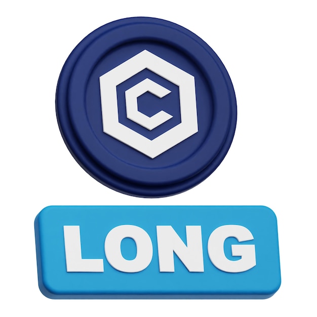 Icon 3D de la ficha criptográfica de cronos aislado en el fondo blanco