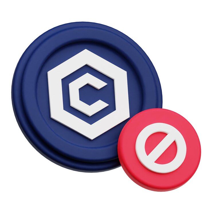 PSD icon 3d de la ficha criptográfica de cronos aislado en el fondo blanco