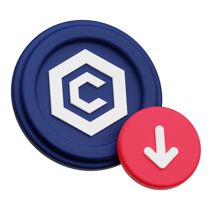 PSD icon 3d de la ficha criptográfica de cronos aislado en el fondo blanco