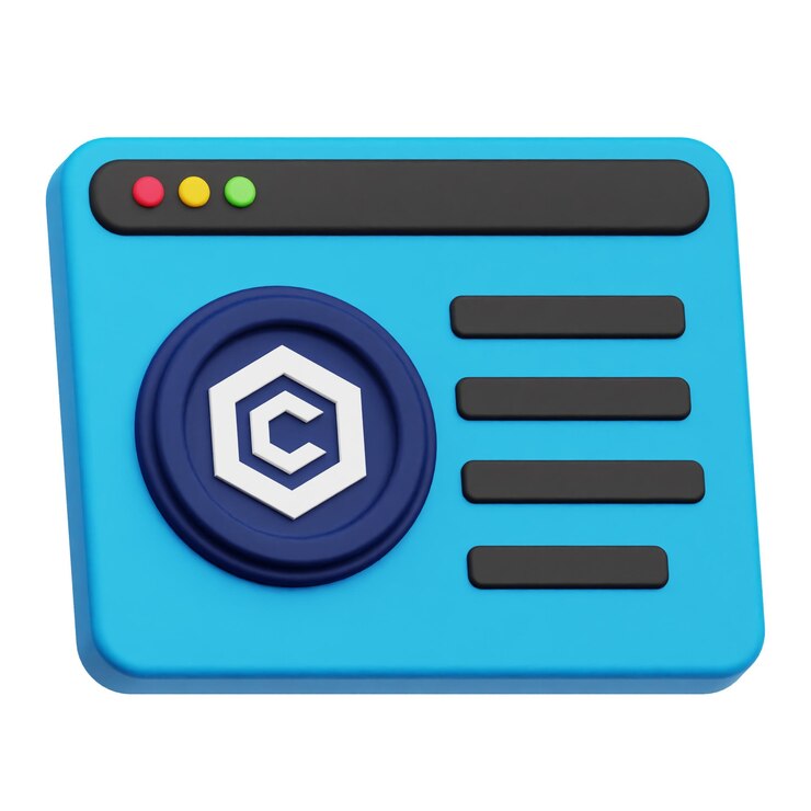 PSD icon 3d de la ficha criptográfica de cronos aislado en el fondo blanco