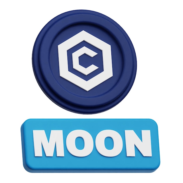 Icon 3D de la ficha criptográfica de cronos aislado en el fondo blanco