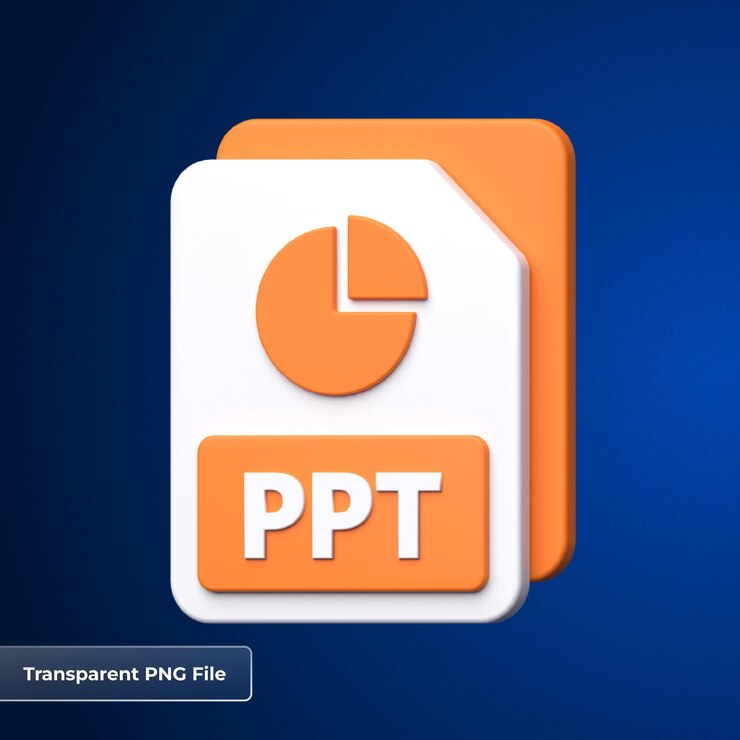 PSD icon 3d del formato de archivo ppt