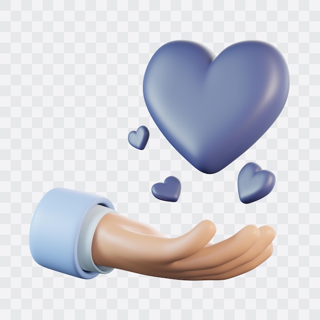 Icon 3D del gesto de la mano que da amor