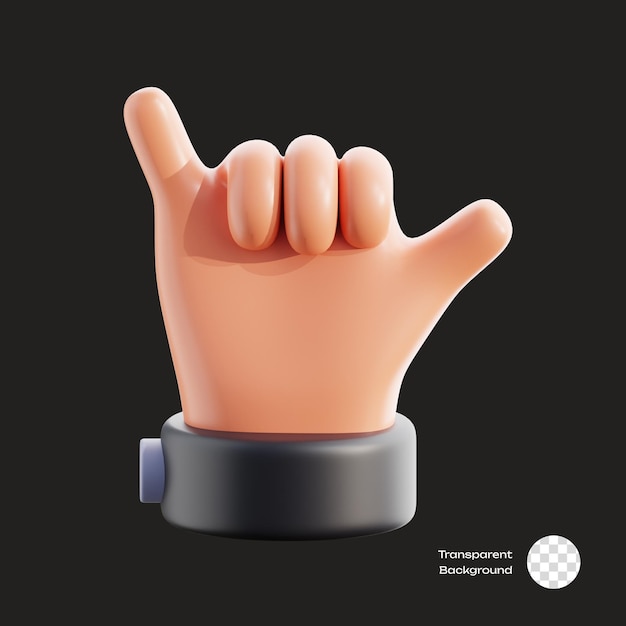 Icon 3D del gesto de la mano de Shaka
