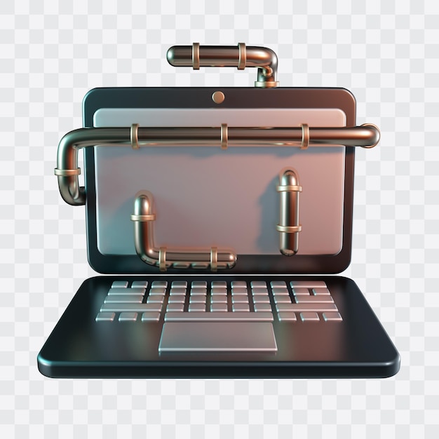 Icon 3D del gusano de la computadora portátil