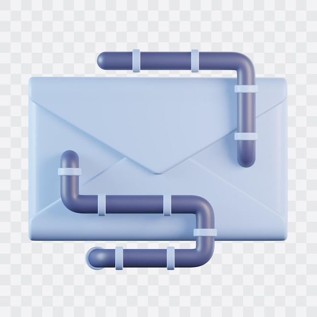 PSD icon 3d del gusano de correo electrónico