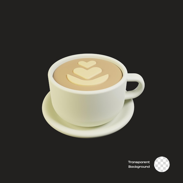 PSD icon 3d de la herramienta de café latte