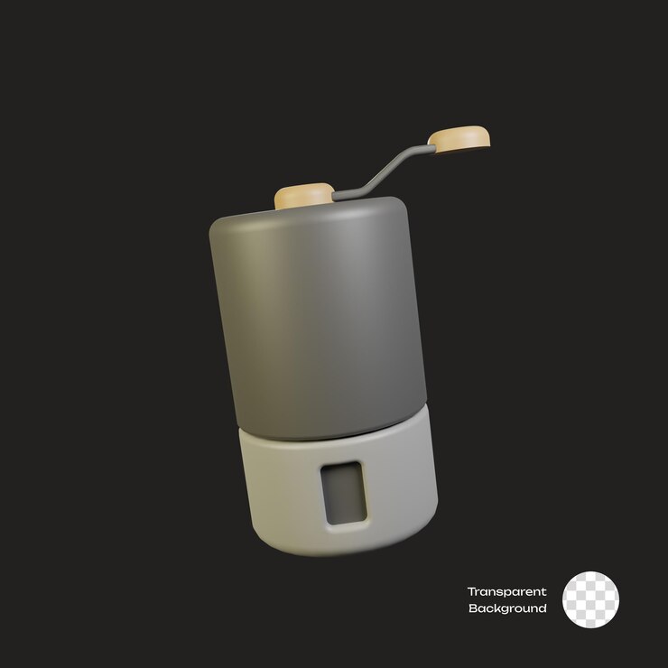 PSD icon 3d de la herramienta de café de molino de mano