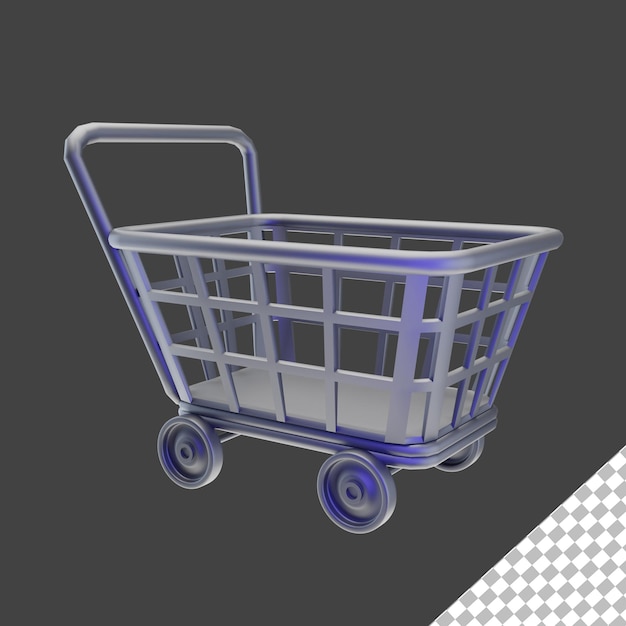 PSD icon 3d ilustração carrinho de compras psd grátis