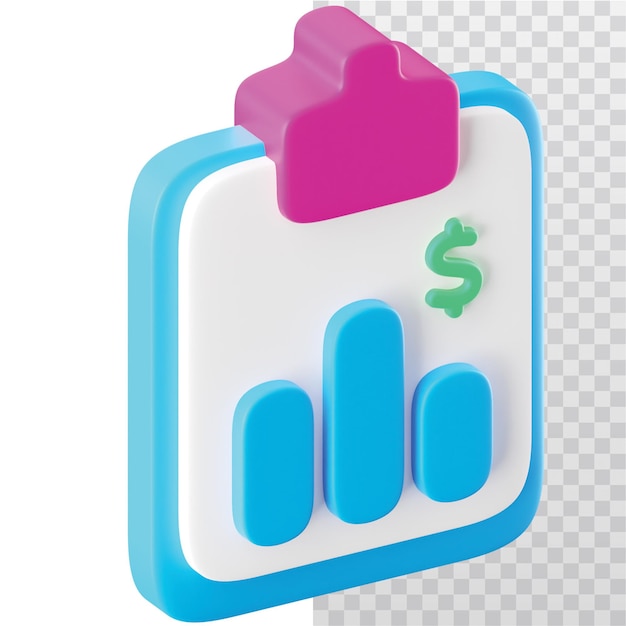 Icon 3D Ilustración del informe de negocios