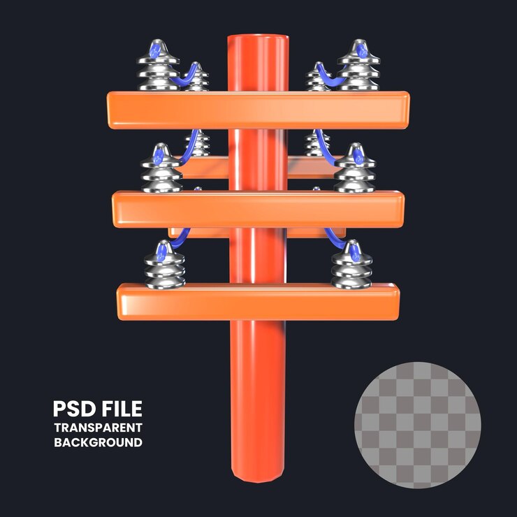 PSD icon 3d de la ilustración del poste de energía