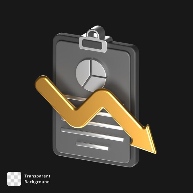 Icon 3D de un informe de pérdidas