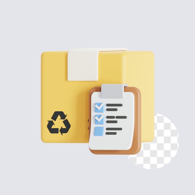 Icon 3D de la lista de tareas de entrega