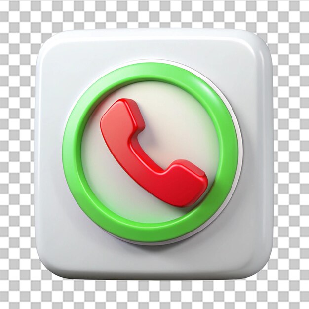 Icon 3D de llamada de rechazo aislado en fondo transparente