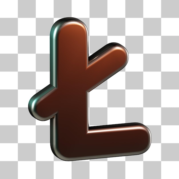 Icon 3D del logotipo de la criptomoneda Lite