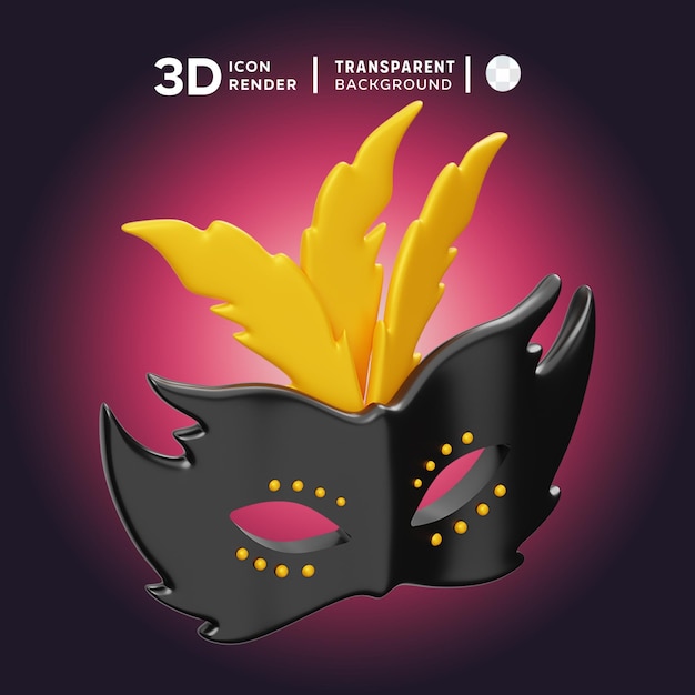 PSD icon 3d máscara de carnaval ilustración