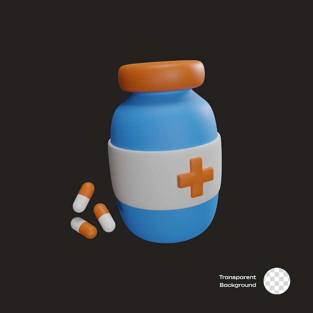 Icon 3d médico de la botella de la medicina