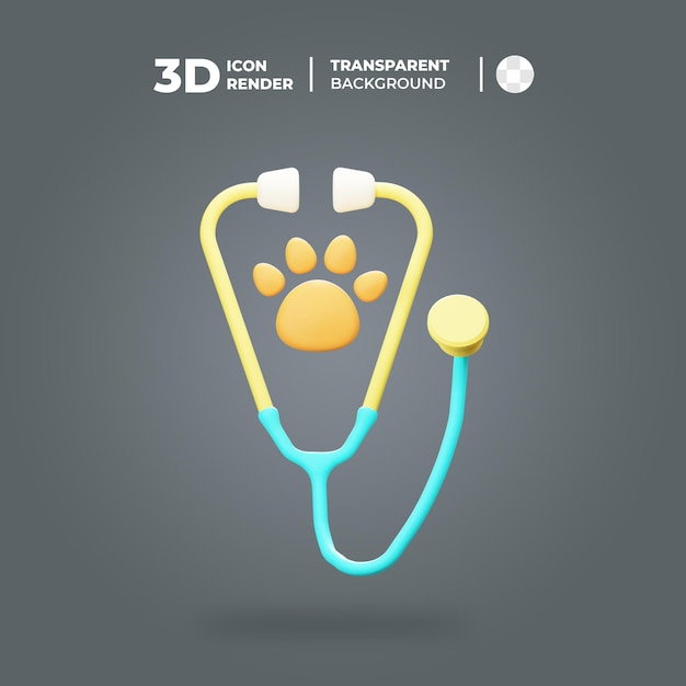 PSD icon 3d del médico de mascotas