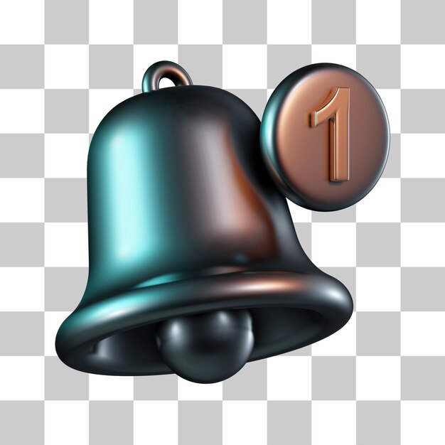 Icon 3d del mensaje de notificación de la campana