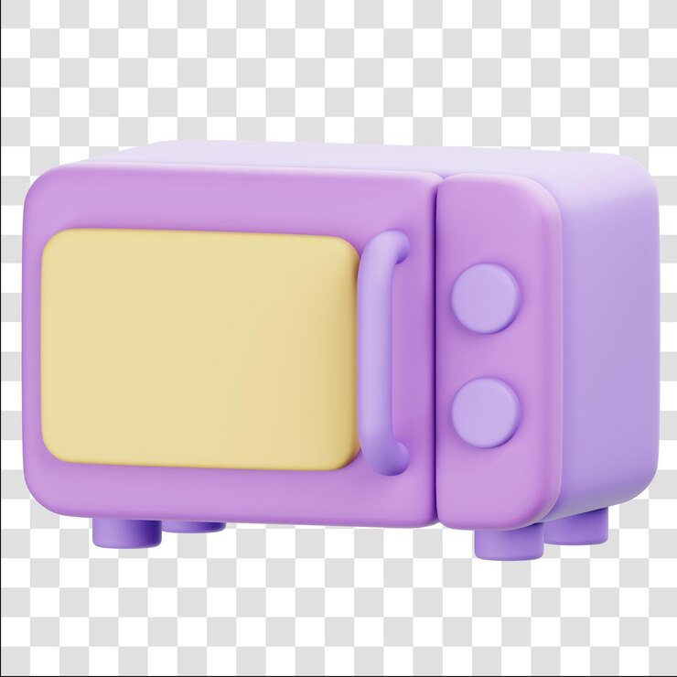 PSD icon 3d de microondas con fondo transparente aislado