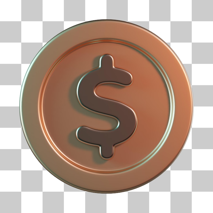 PSD icon 3d de la moneda en dólares