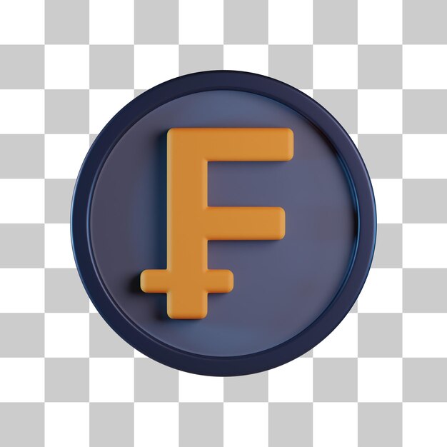 Icon 3D de la moneda del franco