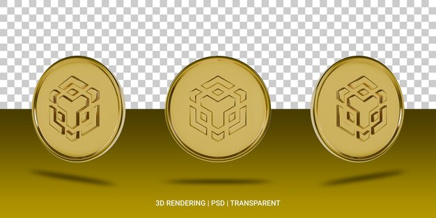 PSD icon 3d de la moneda de oro de bnb