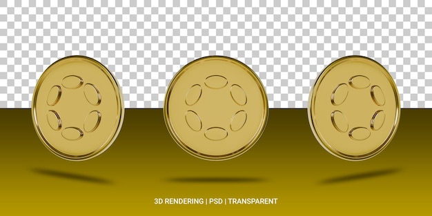 Icon 3d de la moneda de oro polkadot