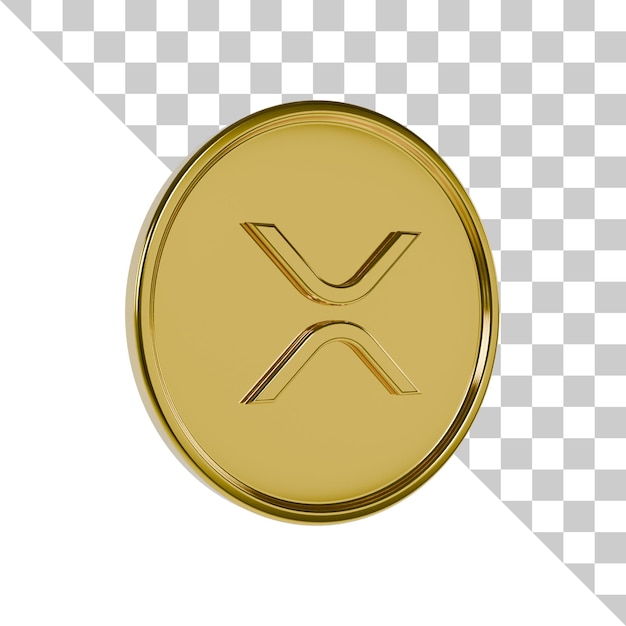 PSD icon 3d de la moneda de oro ripple