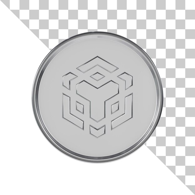 PSD icon 3d de la moneda de plata de bnb