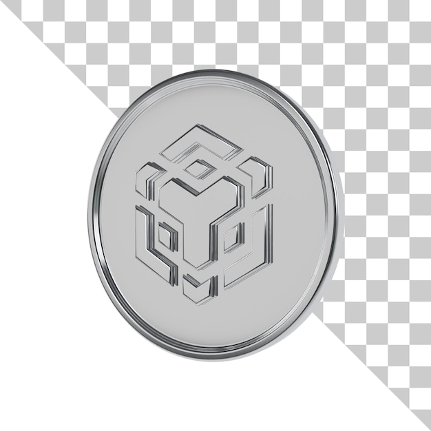 PSD icon 3d de la moneda de plata de bnb