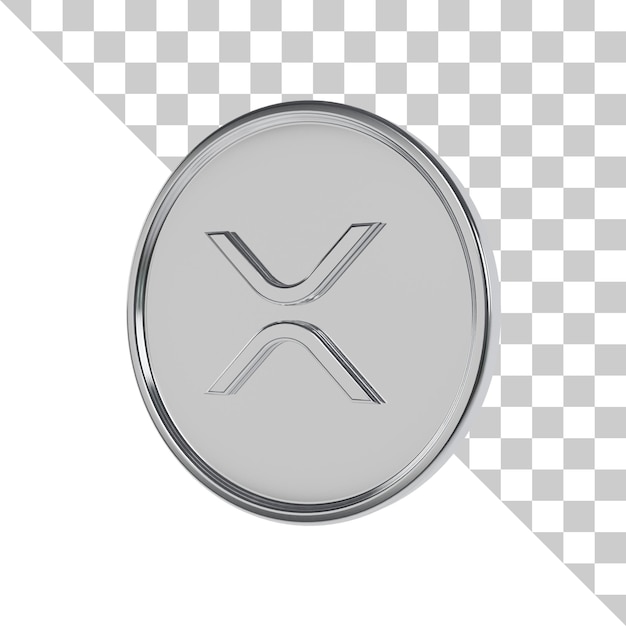 PSD icon 3d de la moneda de plata ripple