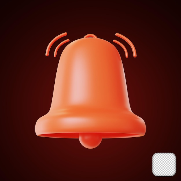 Icon 3D de la notificación de la campana roja