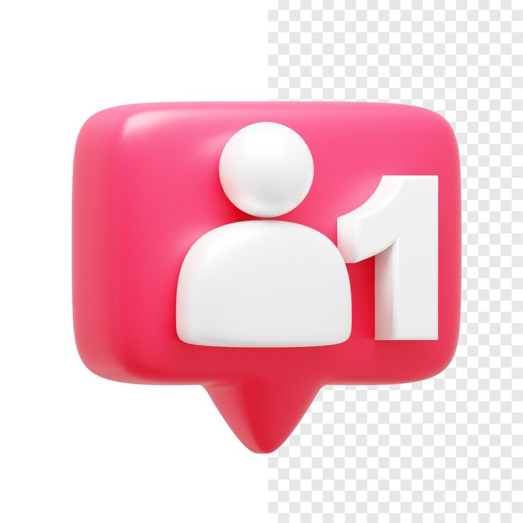 PSD icon 3d de la notificación del primer seguidor