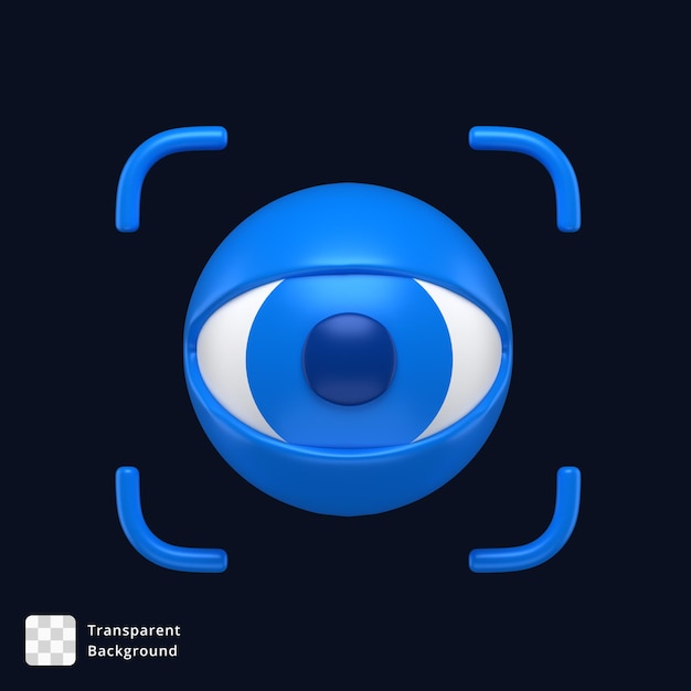 PSD icon 3d de un ojo de escaneo