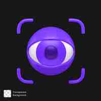 PSD icon 3d de un ojo de escaneo