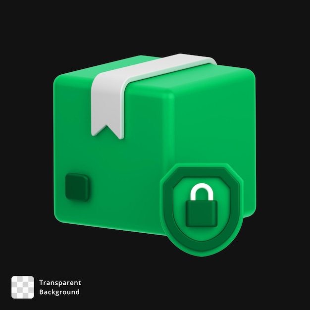 Icon 3D de un paquete con un bloqueo