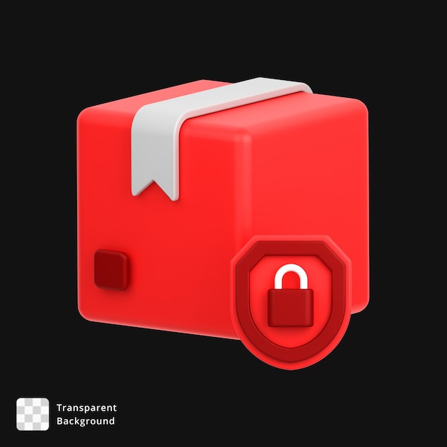 Icon 3D de un paquete con un bloqueo