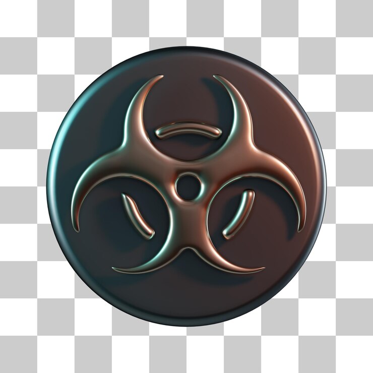 PSD icon 3d de peligro biológico