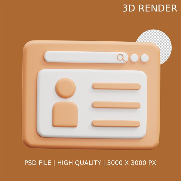 Icon 3D del perfil de la web