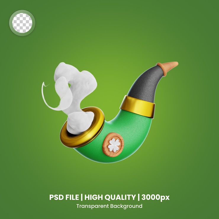 PSD icon 3d de la pipa de fumar