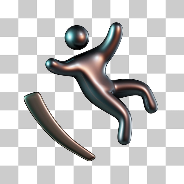Icon 3D del piso resbaladizo