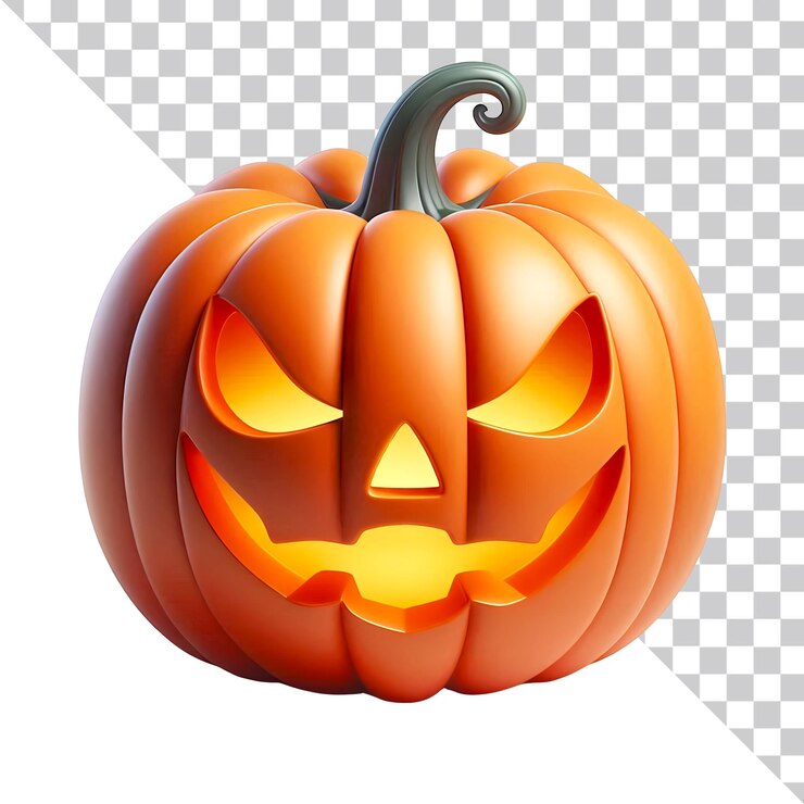 Icon 3D realista tallado espeluznante calabaza de Halloween