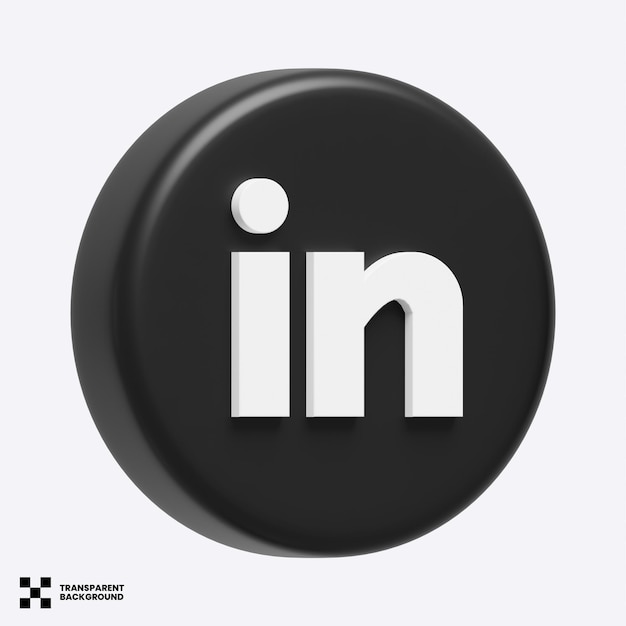 Icon 3D de las redes sociales de Linkedin